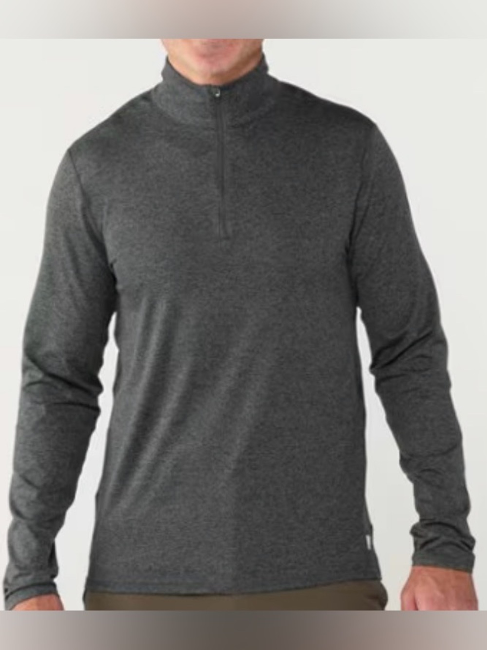 Vuori Driftwood Heather Ponto 1/2 Zip Mock Neck